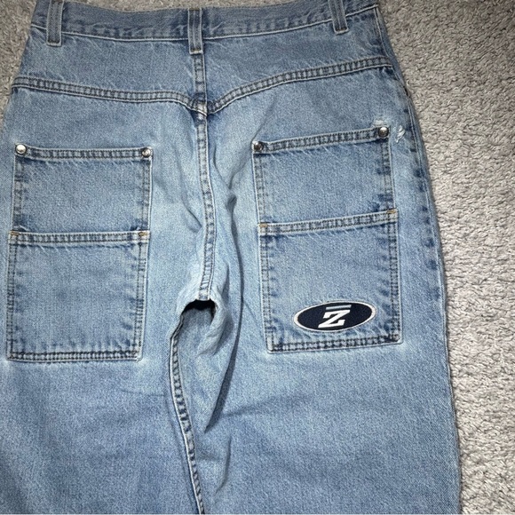 Zonz Jeans Mens 30 x 30 Baggy Wide Leg Vintage Y2K Light Wash Relaxed Streetwear - Picture 5 of 9